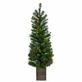 Goldengifts 4 ft. Pencil LED Potted Tree Christmas Tree, Multi Color - 50 Count GO2741185